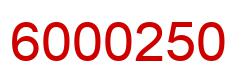 Number 6000250 red image