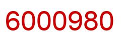 Number 6000980 red image