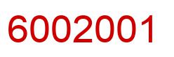 Número 6002001 imagen rojo
