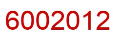 Number 6002012 red image
