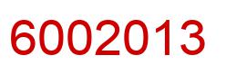 Number 6002013 red image