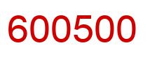 Number 600500 red image