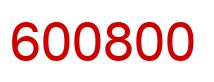 Number 600800 red image