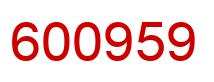 Number 600959 red image