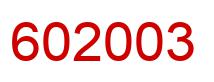 Number 602003 red image