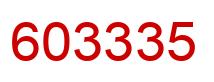 Number 603335 red image