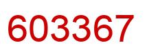 Number 603367 red image