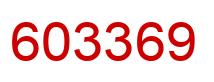 Number 603369 red image