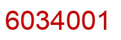 Number 6034001 red image
