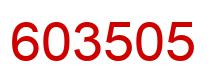 Number 603505 red image