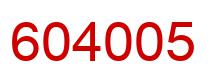 Number 604005 red image