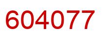 Number 604077 red image