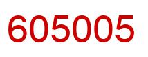 Number 605005 red image