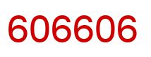 Number 606606 red image