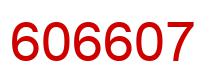 Number 606607 red image