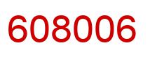 Number 608006 red image