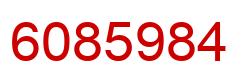 Number 6085984 red image