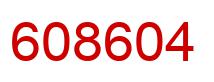 Number 608604 red image