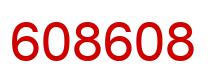 Number 608608 red image