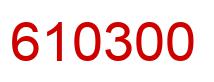 Number 610300 red image