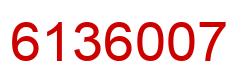 Number 6136007 red image