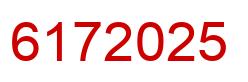 Number 6172025 red image