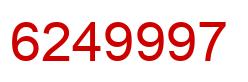 Number 6249997 red image