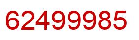 Number 62499985 red image