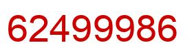 Number 62499986 red image