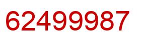 Number 62499987 red image