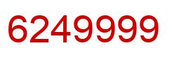 Number 6249999 red image