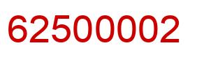 Number 62500002 red image