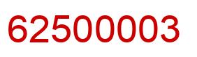 Number 62500003 red image