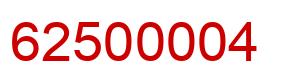 Number 62500004 red image