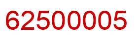 Number 62500005 red image