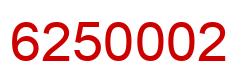 Number 6250002 red image