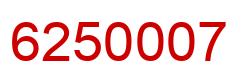 Number 6250007 red image