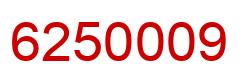Number 6250009 red image