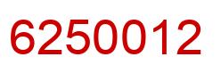 Number 6250012 red image
