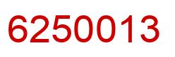 Number 6250013 red image