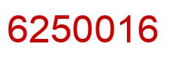Number 6250016 red image