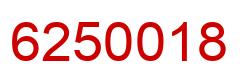 Number 6250018 red image