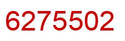 Number 6275502 red image