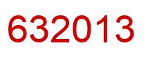 Number 632013 red image