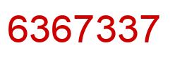 Number 6367337 red image