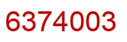 Number 6374003 red image