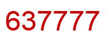 Number 637777 red image