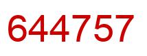 Number 644757 red image