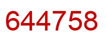Number 644758 red image