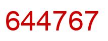 Number 644767 red image